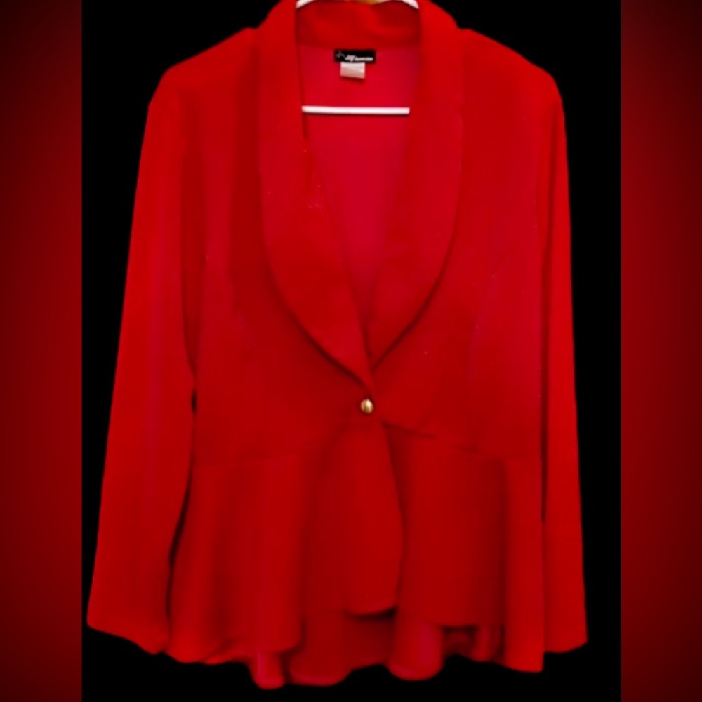 Beautiful, elegant sophisticated red sparkly business two-piece suit set